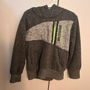 Gray and Green Kids Hoodie